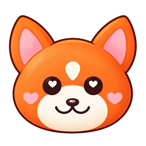 Curious heart-eyed fox companion