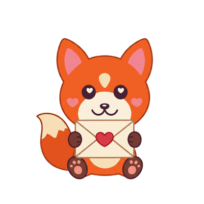 Fox companion delivering a love letter